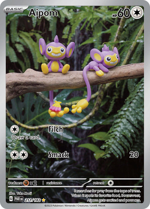 Aipom 211/182 Illustration Rare Paradox Rift Pokémon card