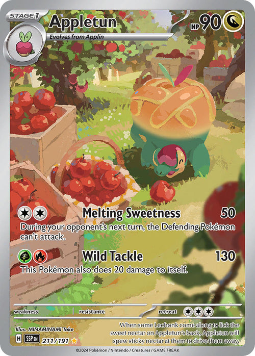 Appletun 211/191 Illustration Rare Surging Sparks Pokémon card