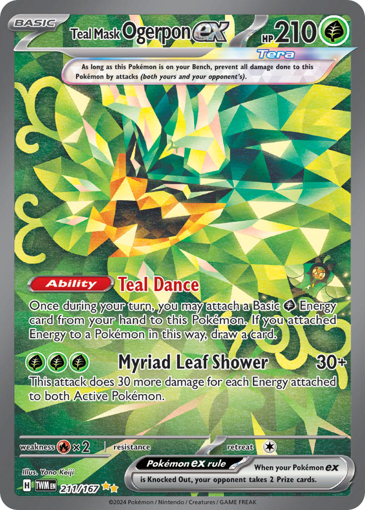 Teal Mask Ogerpon EX 211/167 Special Illustration Rare Twilight Masquerade Pokémon card