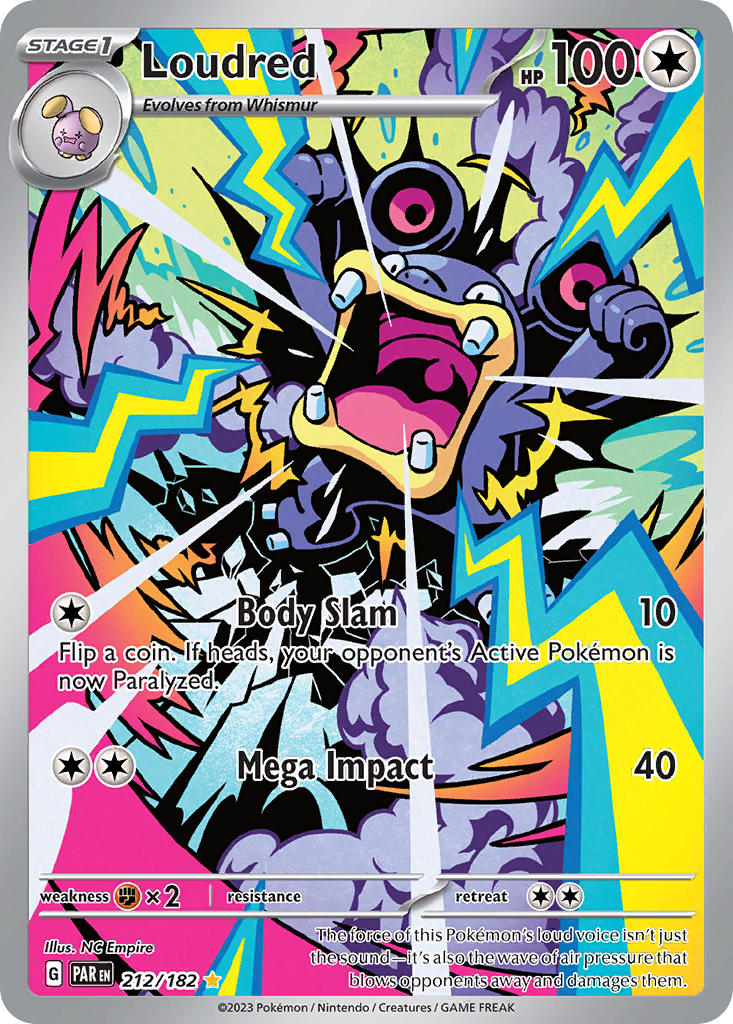 Loudred 212/182 Illustration Rare Paradox Rift Pokémon card