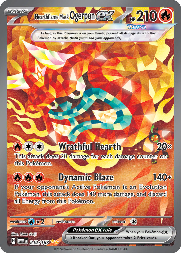 Hearthflame Mask Ogerpon EX 212/167 Special Illustration Rare Twilight Masquerade Pokémon card