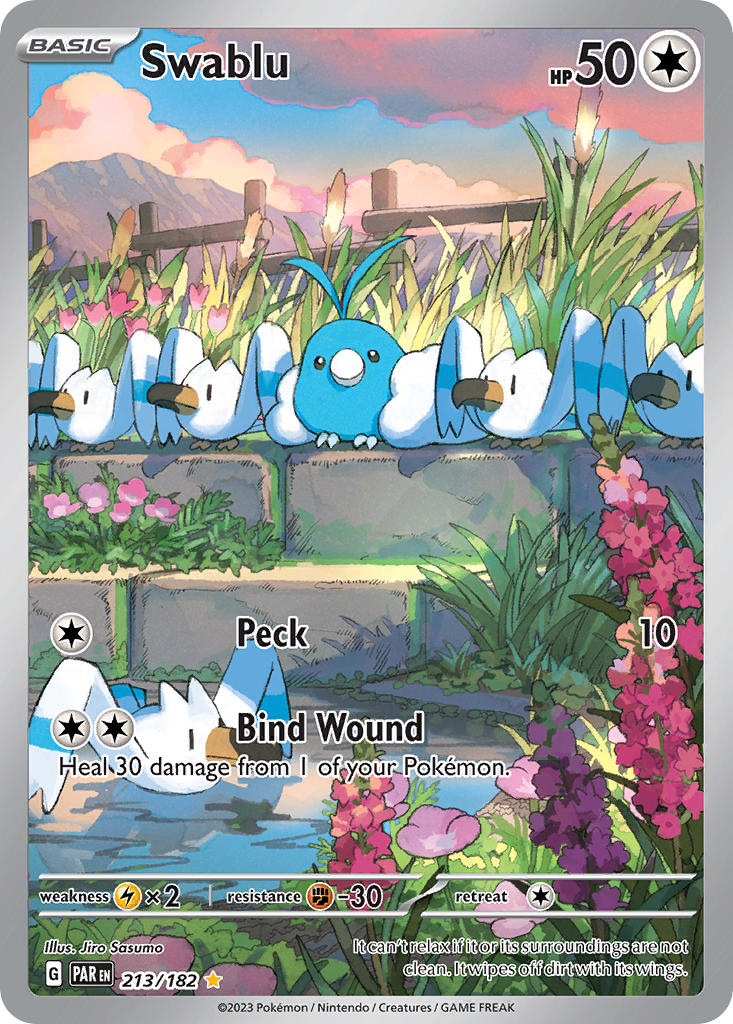 Swablu 213/182 Illustration Rare Paradox Rift Pokémon card