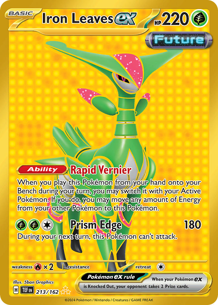 Iron Leaves EX 213/162 Hyper Rare Temporal Forces Pokémon card