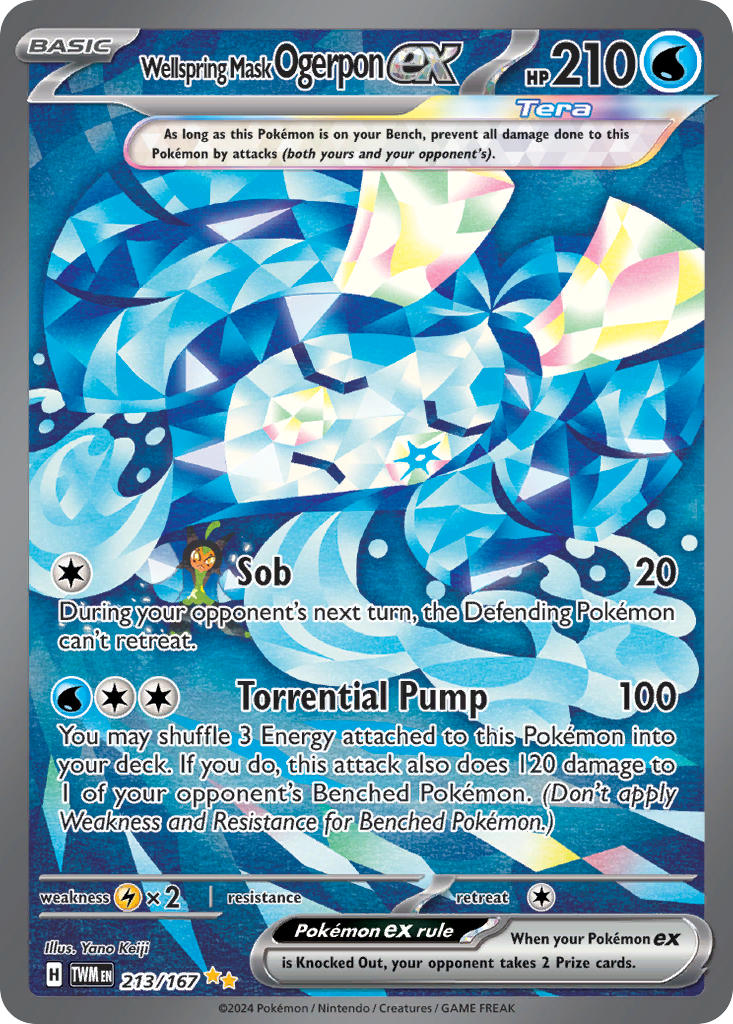 Wellspring Mask Ogerpon EX 213/167 Special Illustration Rare Twilight Masquerade Pokémon card