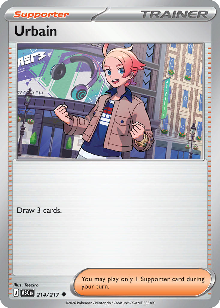 Urbain 214/217 Rare Ascended Heroes Pokémon card