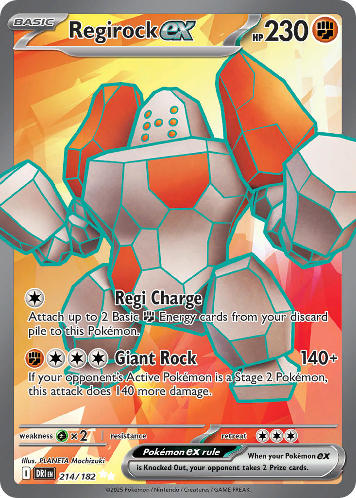 Regirock EX 214/182 Ultra Rare Destined Rivals Pokémon card