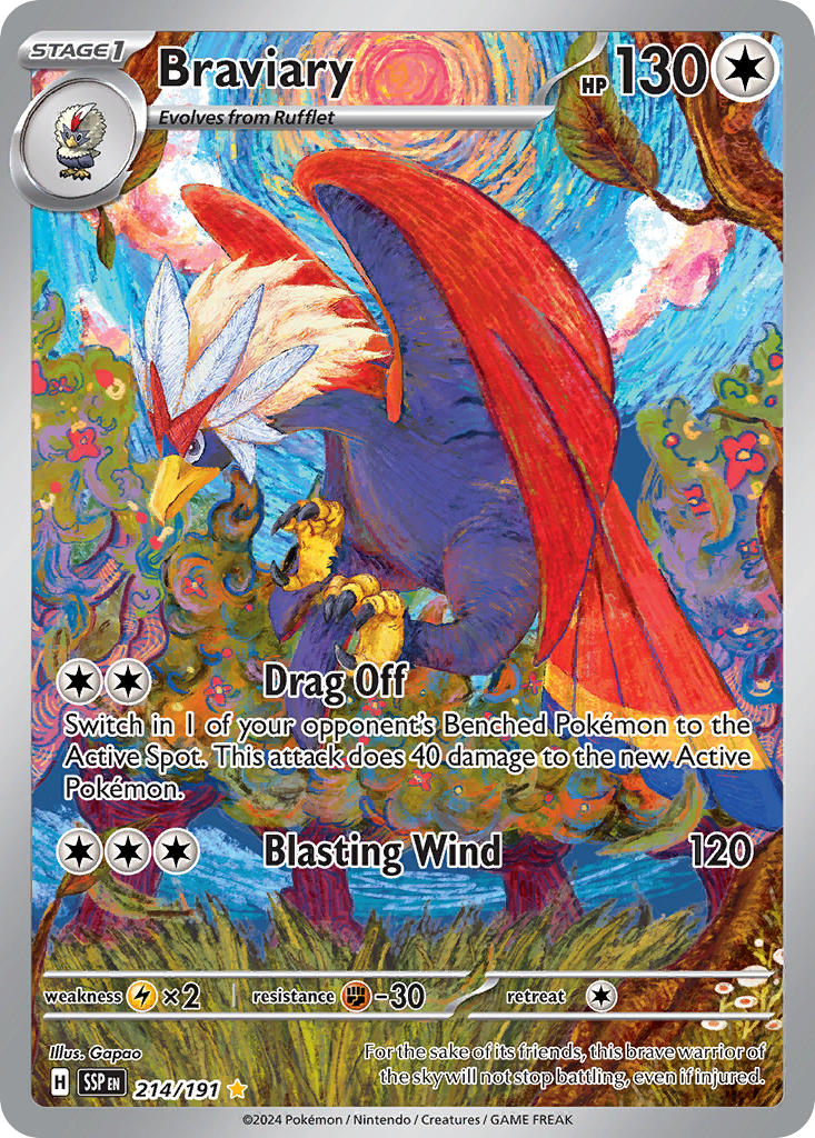 Braviary 214/191 Illustration Rare Surging Sparks Pokémon card