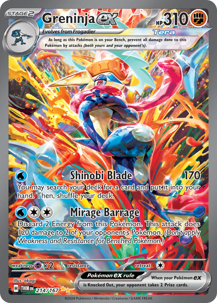 Greninja EX 214/167 Special Illustration Rare Twilight Masquerade Pokémon card