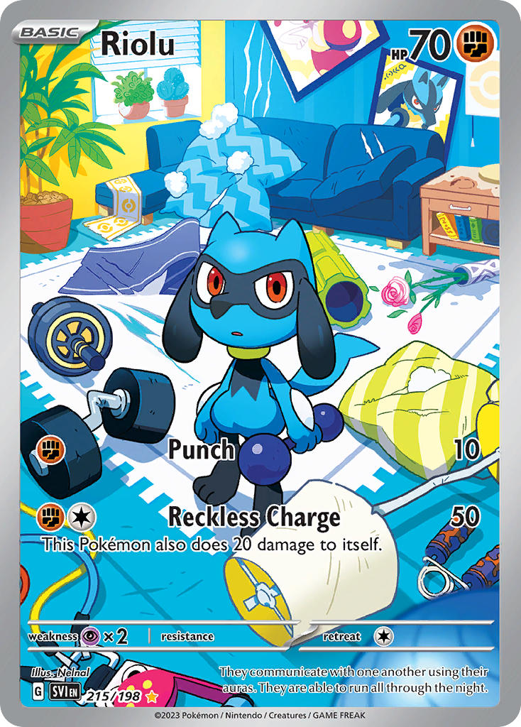 Riolu 215/198 Illustration Rare Scarlet & Violet Pokémon card