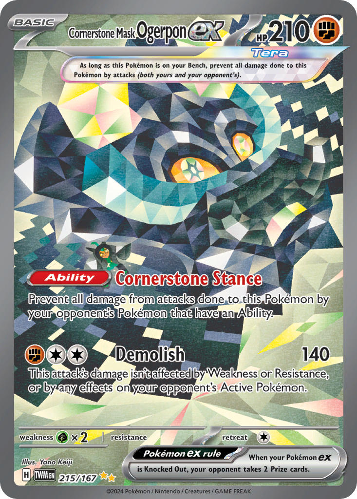 Cornerstone Mask Ogerpon EX 215/167 Special Illustration Rare Twilight Masquerade Pokémon card