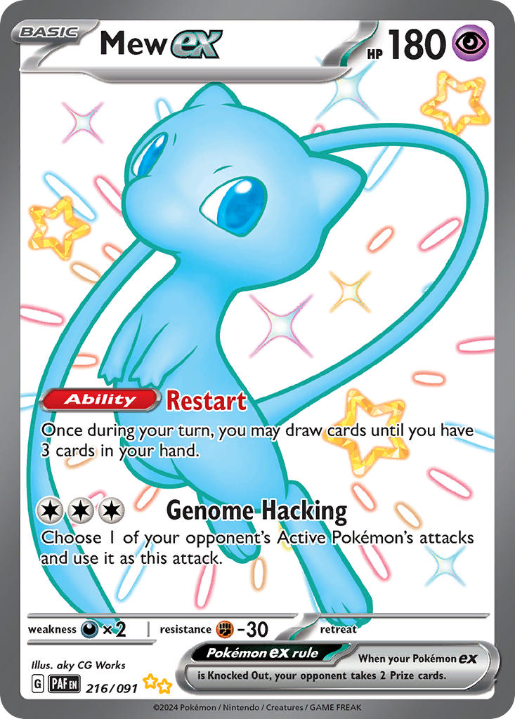 Mew EX 216/091 Shiny Ultra Rare Paldean Fates Pokémon card