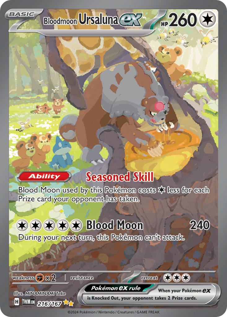 Bloodmoon Ursaluna EX 216/167 Special Illustration Rare Twilight Masquerade Pokémon card