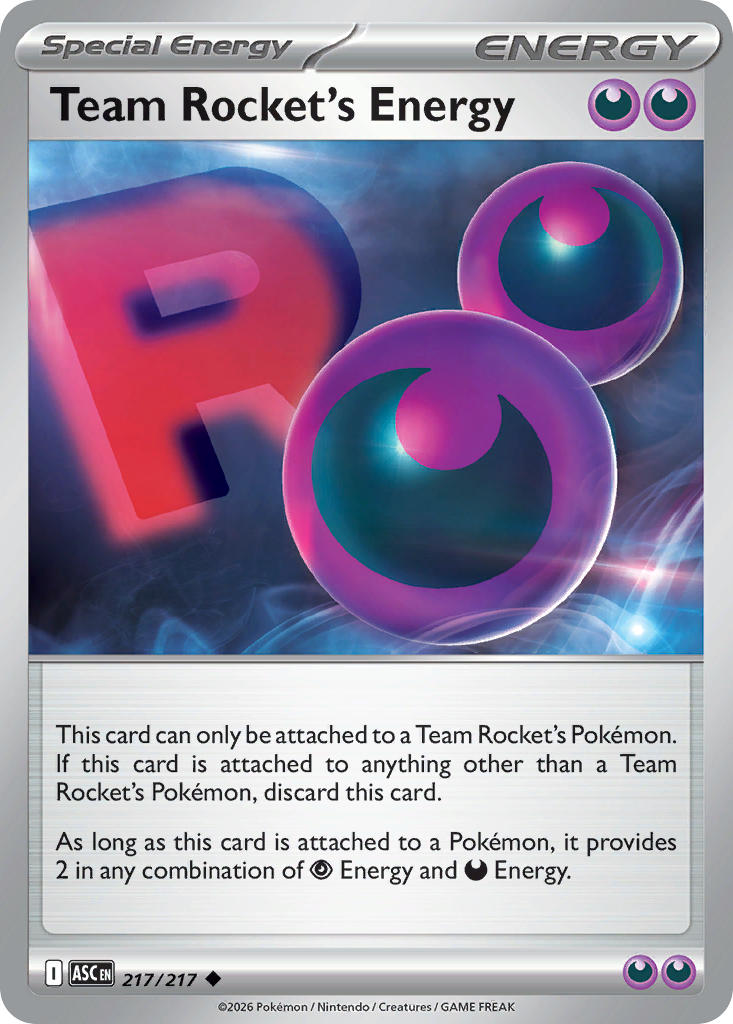 Team Rocket's Energy 217/217 Rare Ascended Heroes Pokémon card