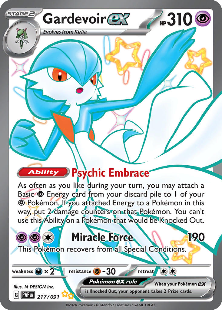 Gardevoir EX 217/091 Shiny Ultra Rare Paldean Fates Pokémon card