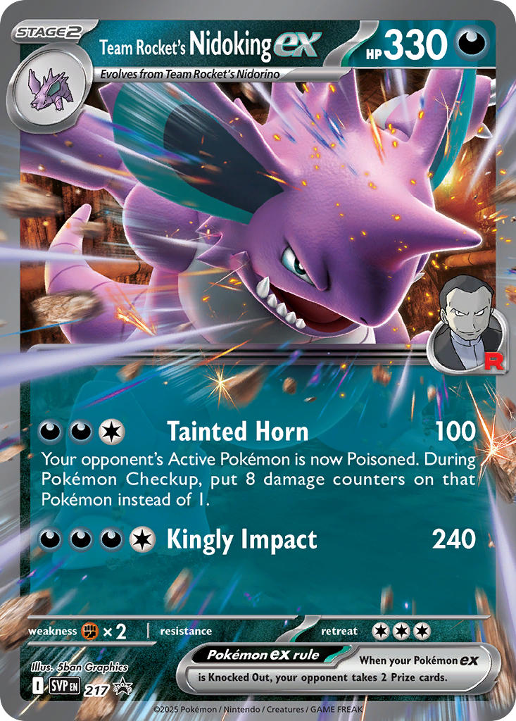 Team Rocket's Nidoking EX 217/SVP Promo Scarlet & Violet Promos Pokémon card