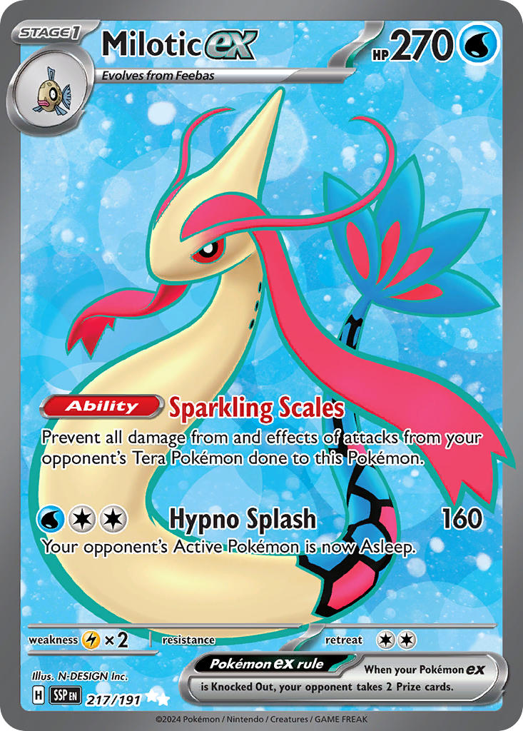 Milotic EX 217/191 Ultra Rare Surging Sparks Pokémon card