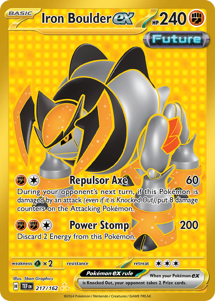 Iron Boulder EX 217/162 Hyper Rare Temporal Forces Pokémon card