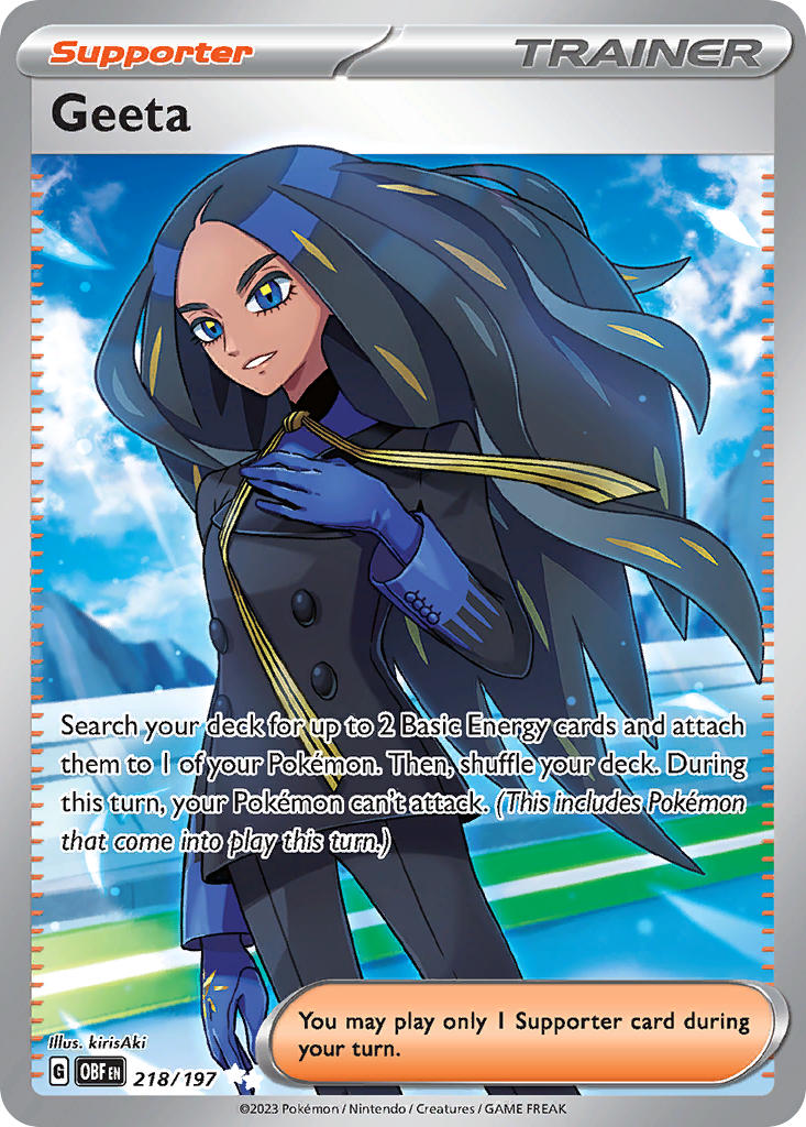 Geeta 218/197 Ultra Rare Obsidian Flames Pokémon card