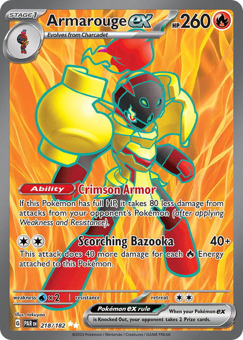 Armarouge EX 218/182 Ultra Rare Paradox Rift Pokémon card
