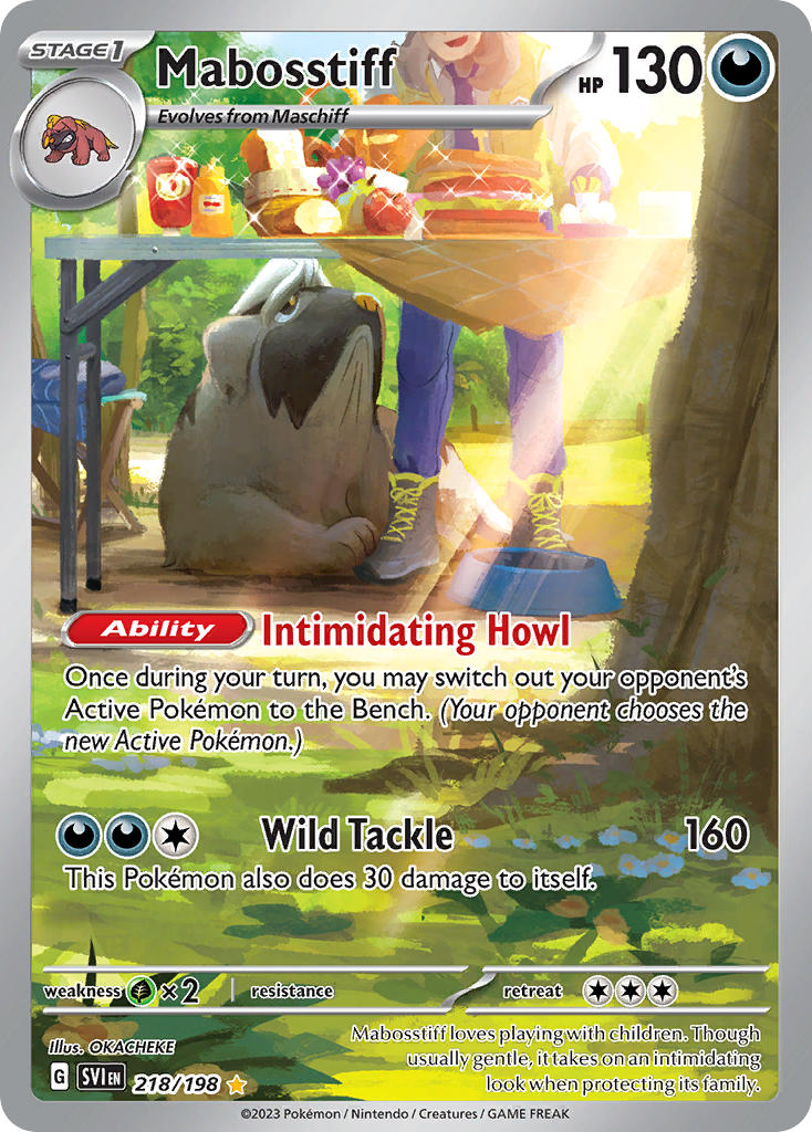 Mabosstiff 218/198 Illustration Rare Scarlet & Violet Pokémon card