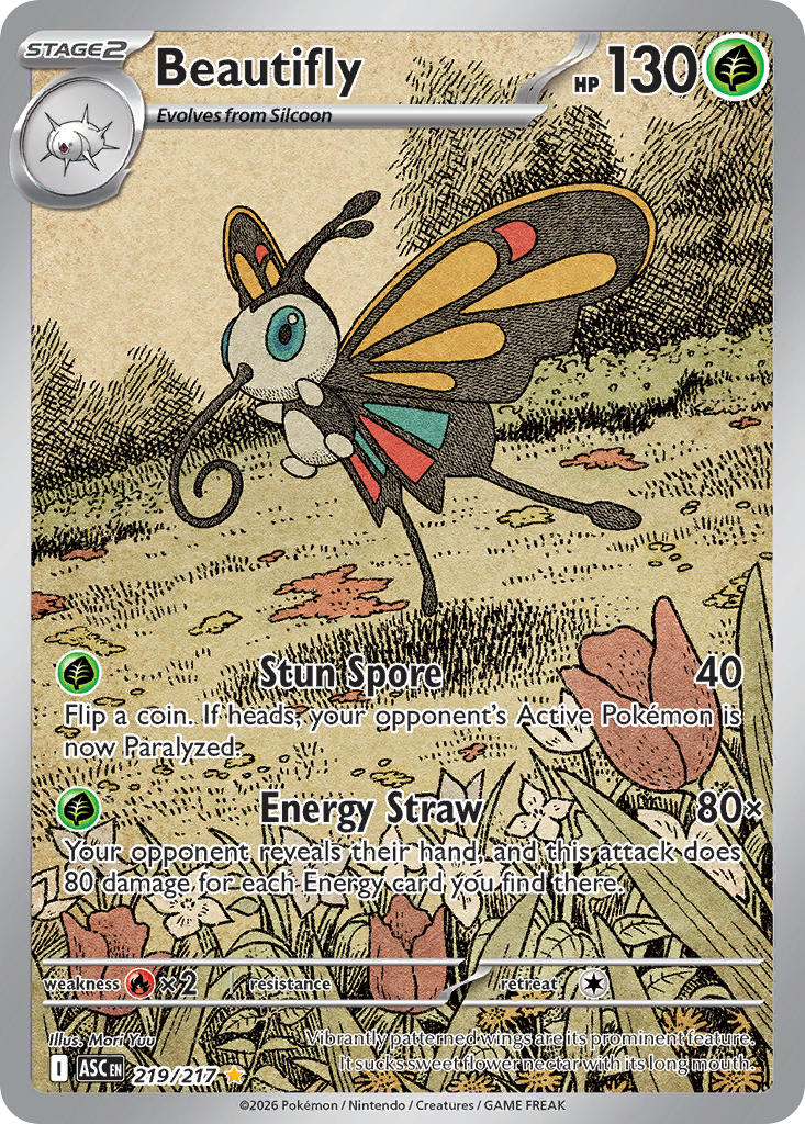 Beautifly 219/217 Illustration Rare Ascended Heroes Pokémon card