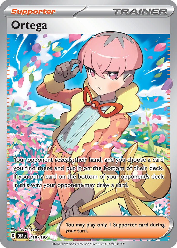 Ortega 219/197 Ultra Rare Obsidian Flames Pokémon card