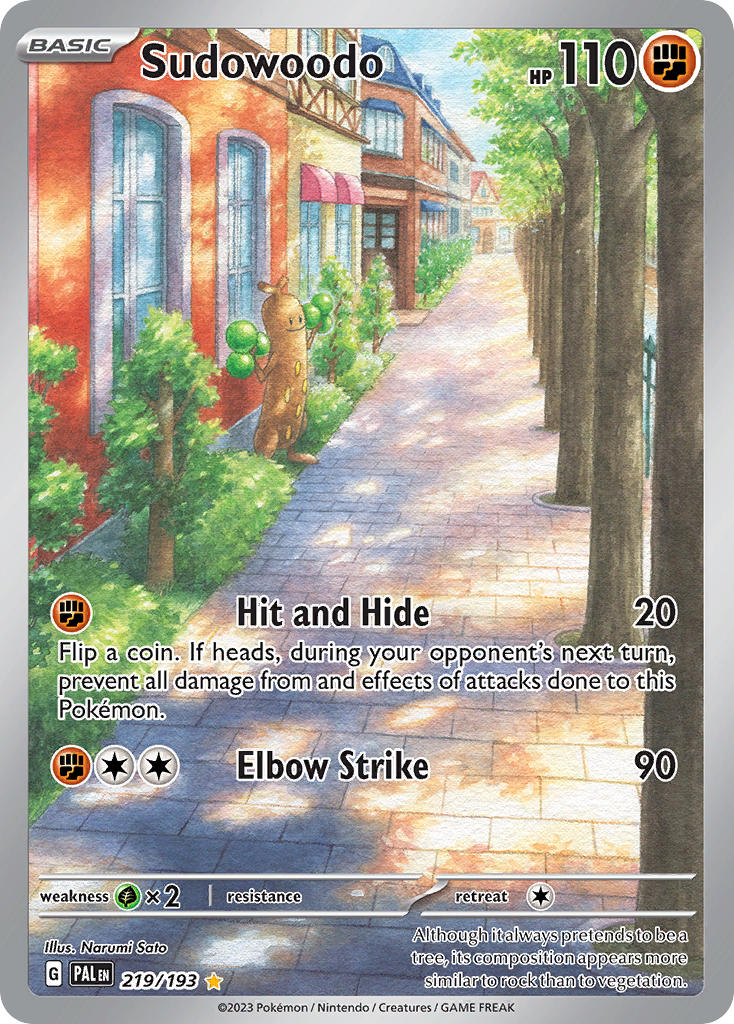 Sudowoodo 219/193 Illustration Rare Paldea Evolved Pokémon card