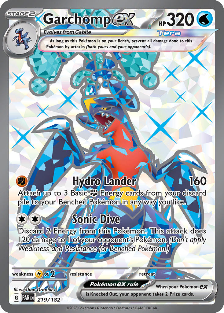 Garchomp EX 219/182 Ultra Rare Paradox Rift Pokémon card