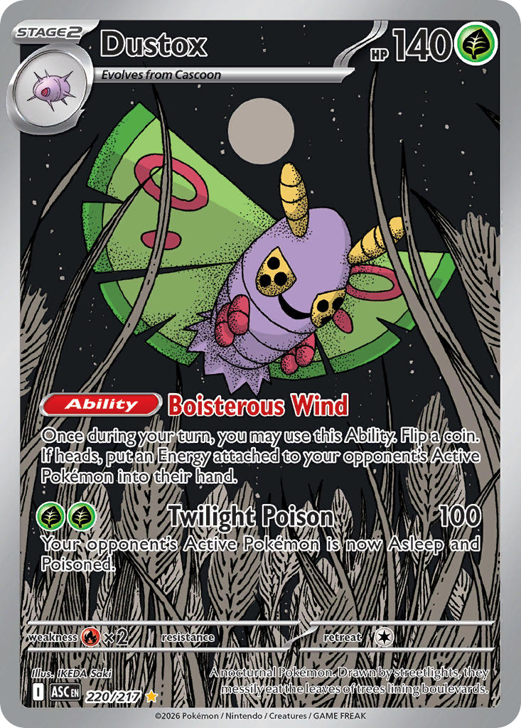 Dustox 220/217 Illustration Rare Ascended Heroes Pokémon card