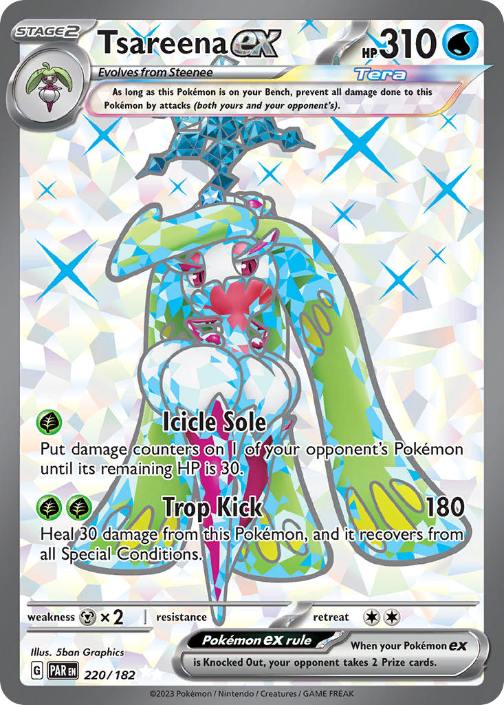 Tsareena EX 220/182 Ultra Rare Paradox Rift Pokémon card