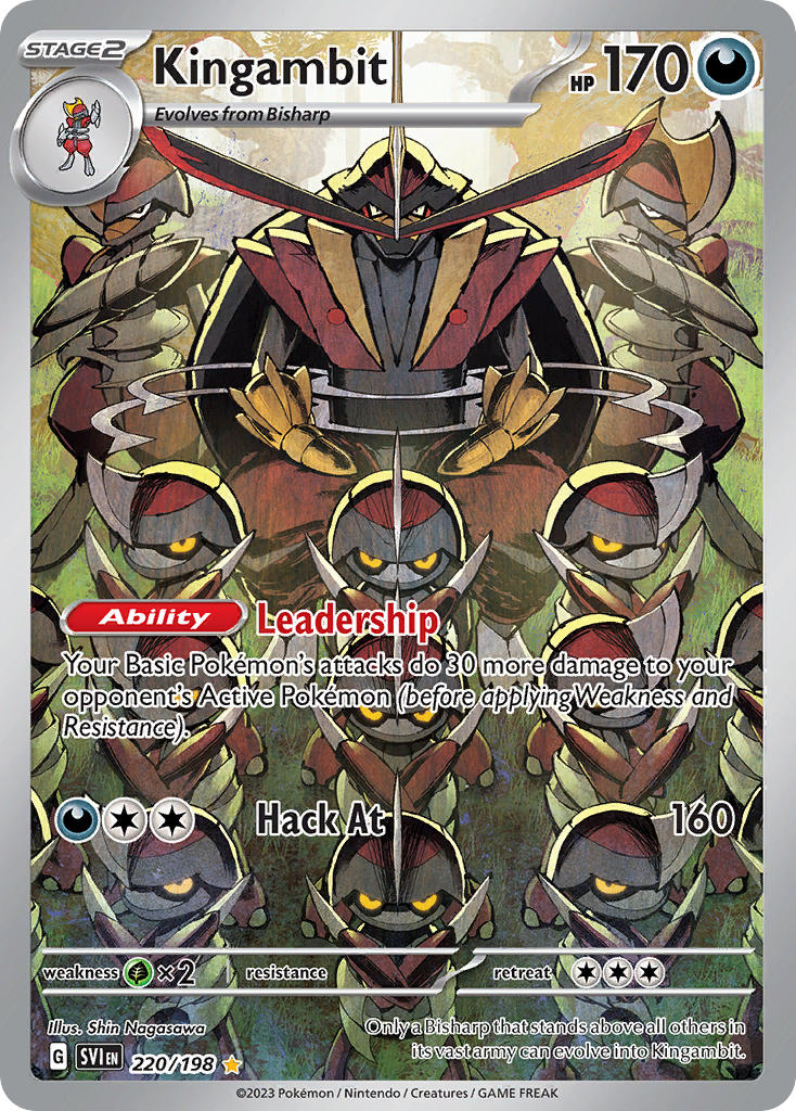 Kingambit 220/198 Illustration Rare Scarlet & Violet Pokémon card