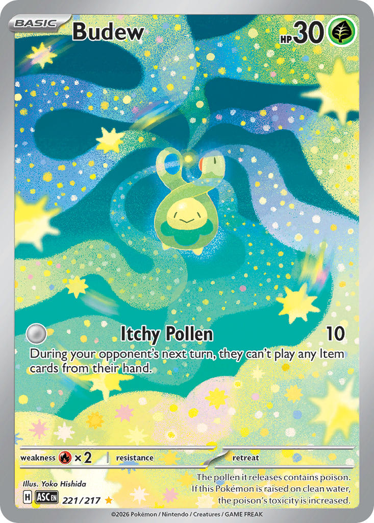 Budew 221/217 Illustration Rare Ascended Heroes Pokémon card