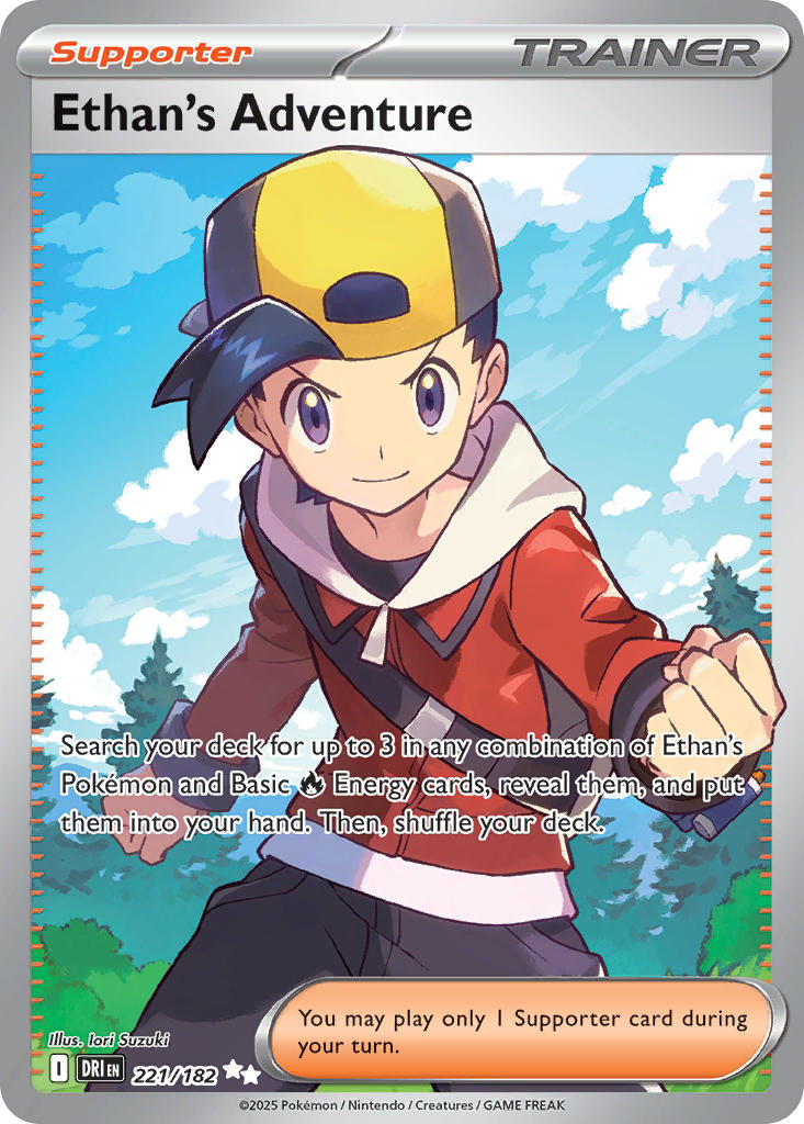 Ethan's Adventure 221/182 Ultra Rare Destined Rivals Pokémon card