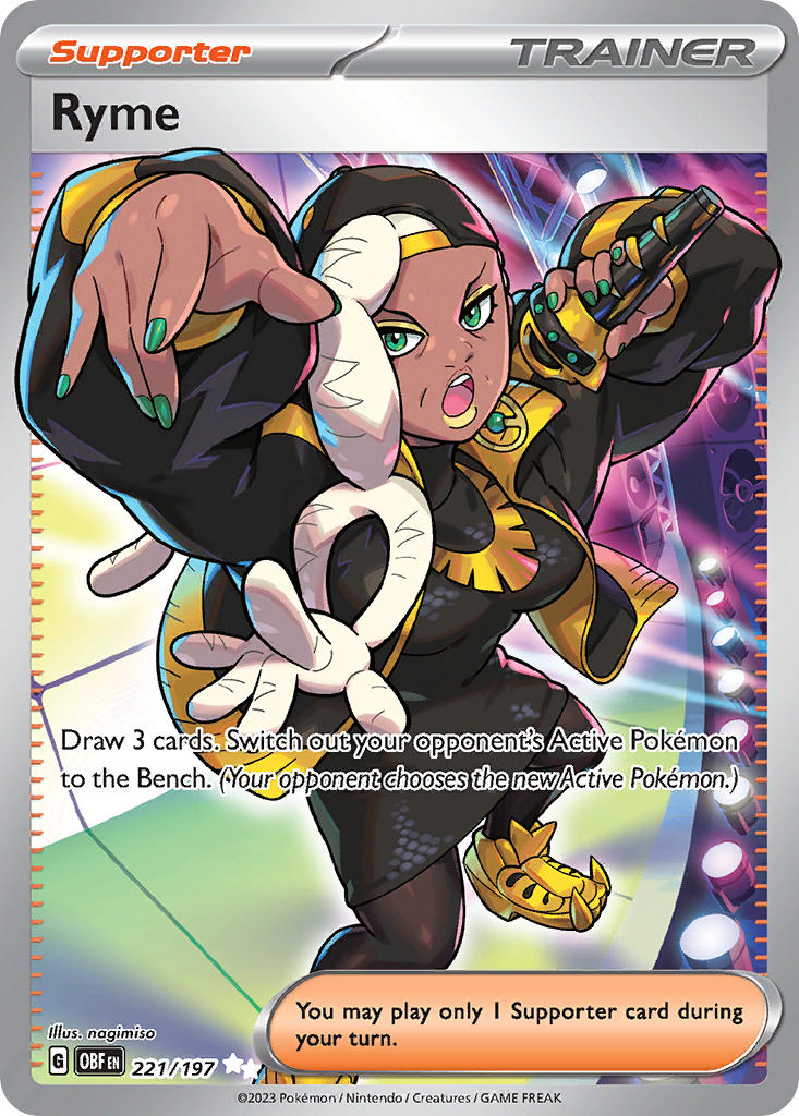 Ryme 221/197 Ultra Rare Obsidian Flames Pokémon card