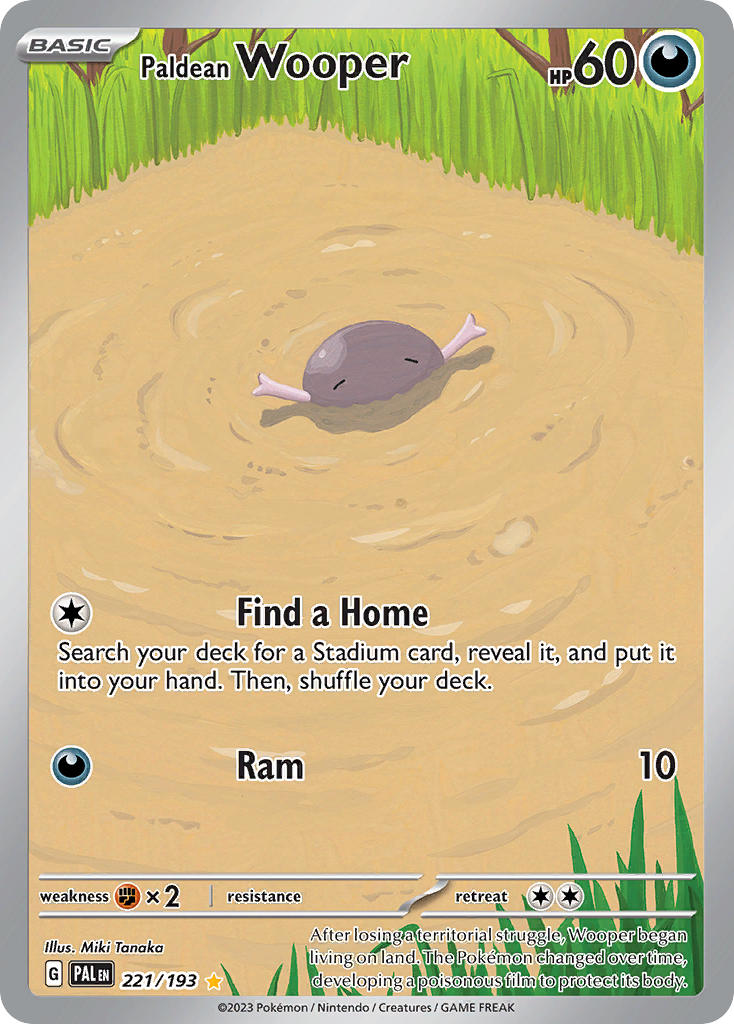 Paldean Wooper 221/193 Illustration Rare Paldea Evolved Pokémon card