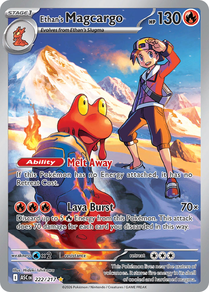 Ethan's Magcargo 222/217 Illustration Rare Ascended Heroes Pokémon card