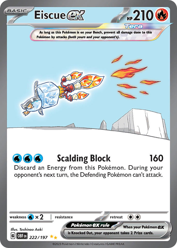 Eiscue EX 222/197 Special Illustration Rare Obsidian Flames Pokémon card