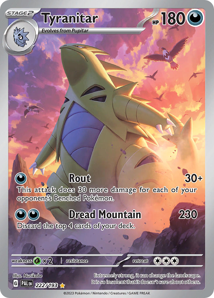 Tyranitar 222/193 Illustration Rare Paldea Evolved Pokémon card