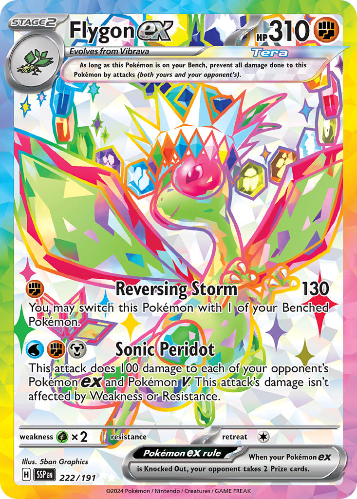 Flygon EX 222/191 Ultra Rare Surging Sparks Pokémon card