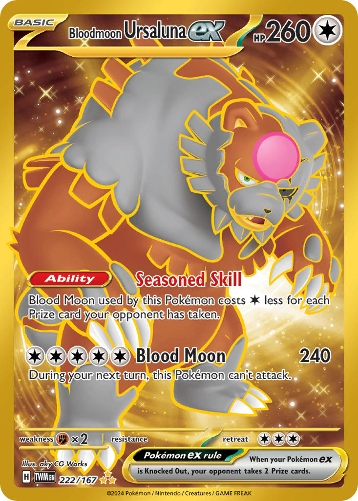 Bloodmoon Ursaluna EX 222/167 Hyper Rare Twilight Masquerade Pokémon card