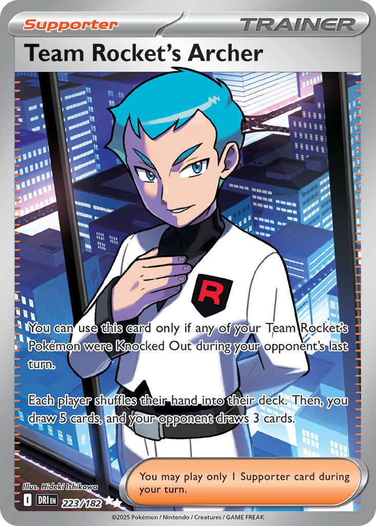 Team Rocket's Archer 223/182 Ultra Rare Destined Rivals Pokémon card