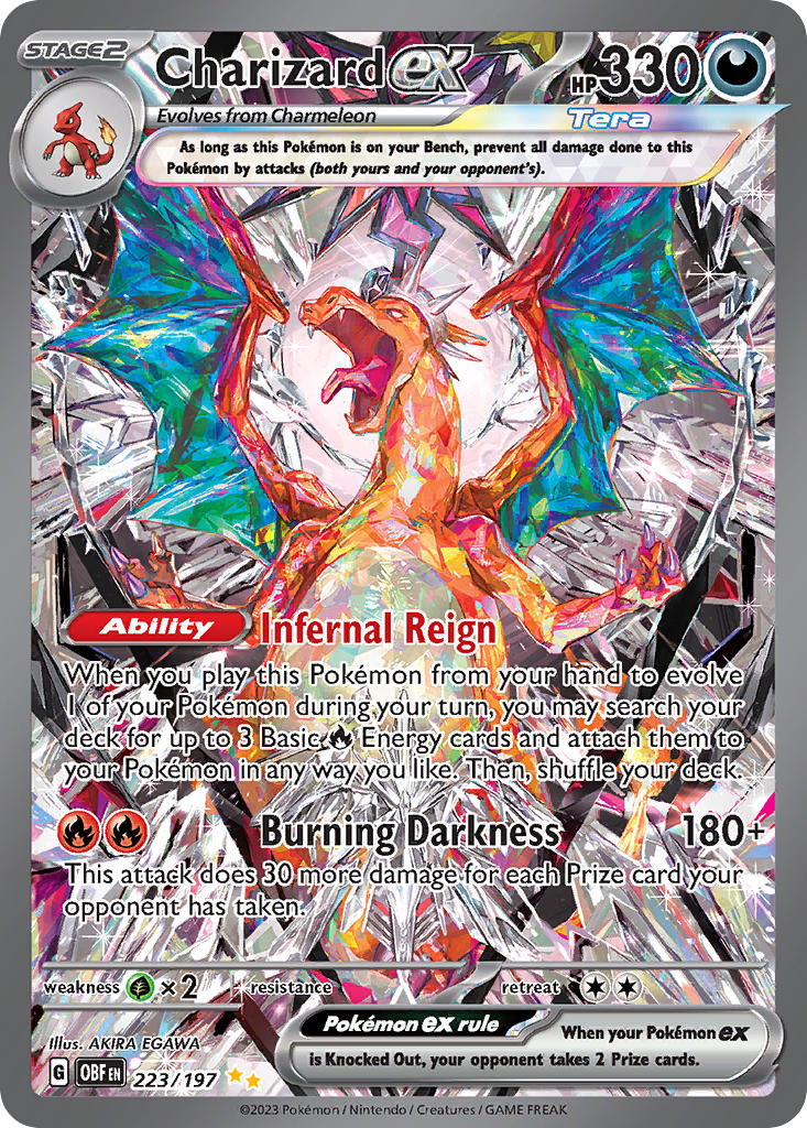 Charizard EX 223/197 Special Illustration Rare Obsidian Flames Pokémon card