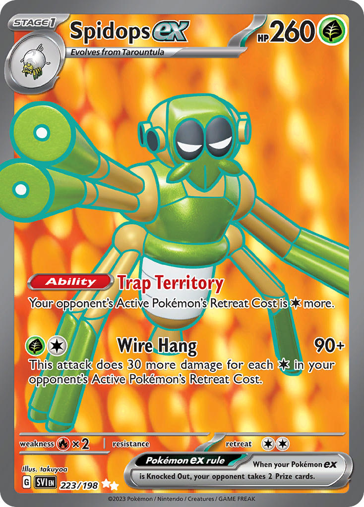Spidops EX 223/198 Ultra Rare Scarlet & Violet Pokémon card