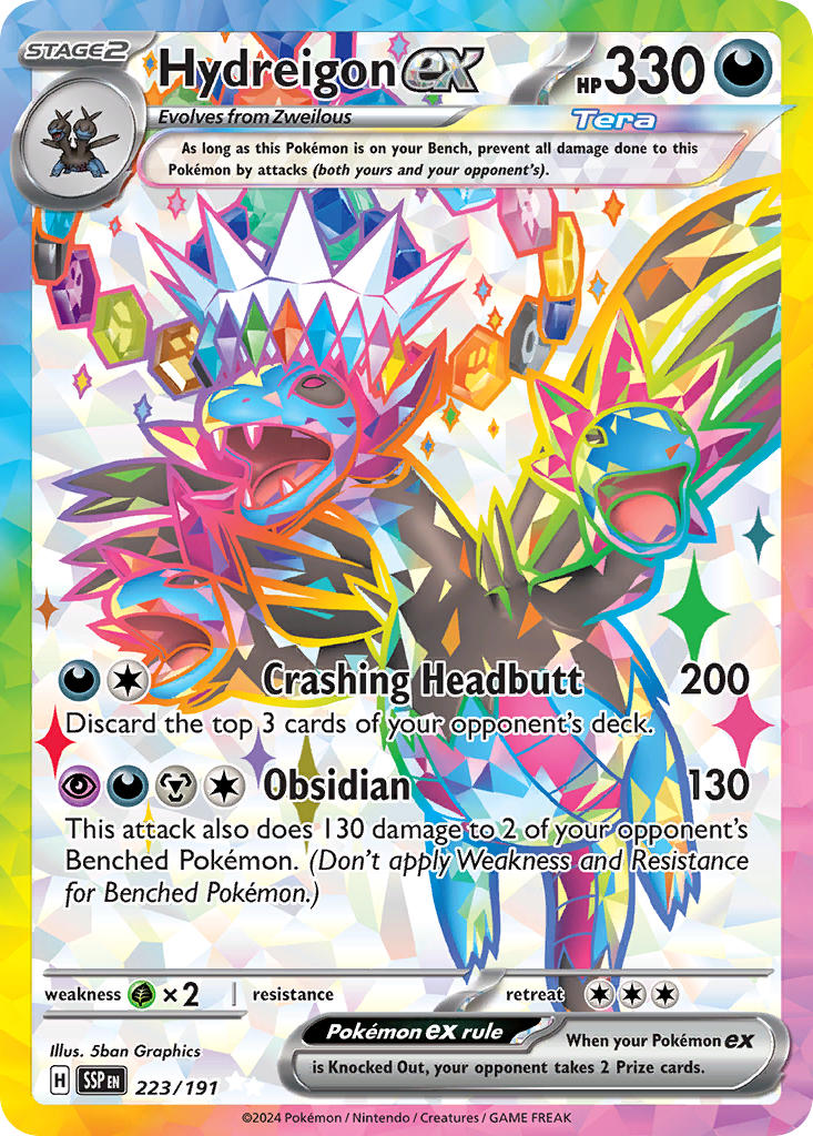 Hydreigon EX 223/191 Ultra Rare Surging Sparks Pokémon card