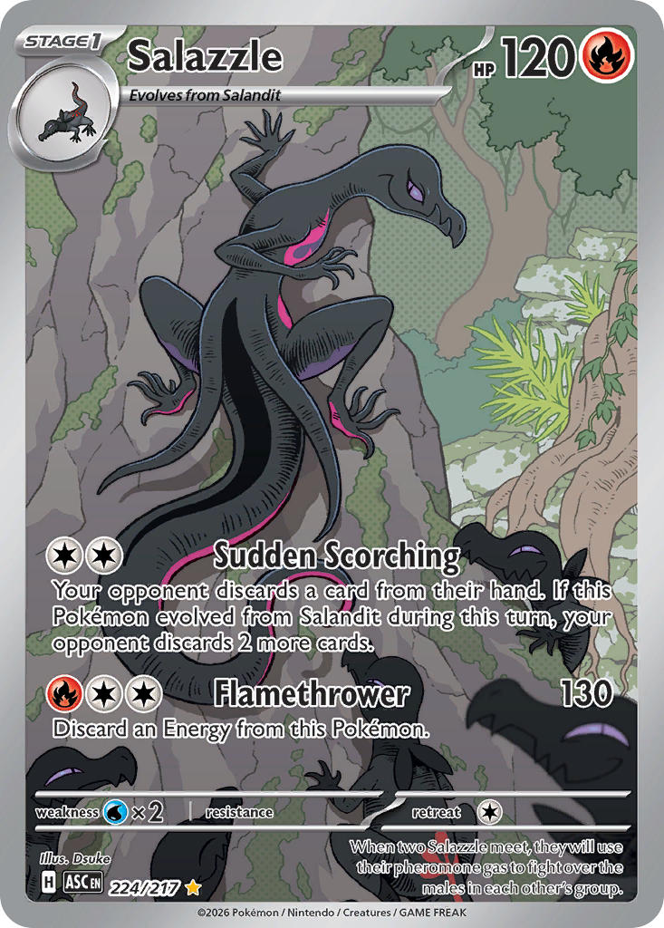 Salazzle 224/217 Illustration Rare Ascended Heroes Pokémon card
