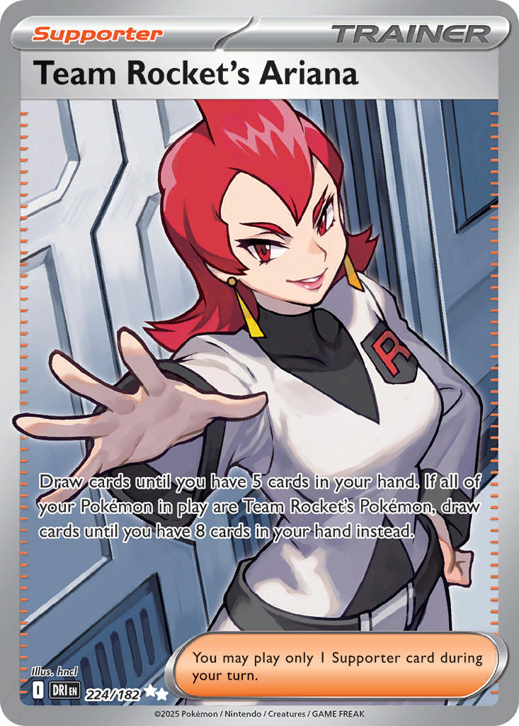 Team Rocket's Ariana 224/182 Ultra Rare Destined Rivals Pokémon card