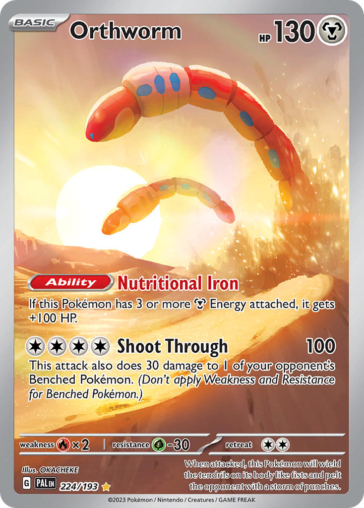 Orthworm 224/193 Illustration Rare Paldea Evolved Pokémon card