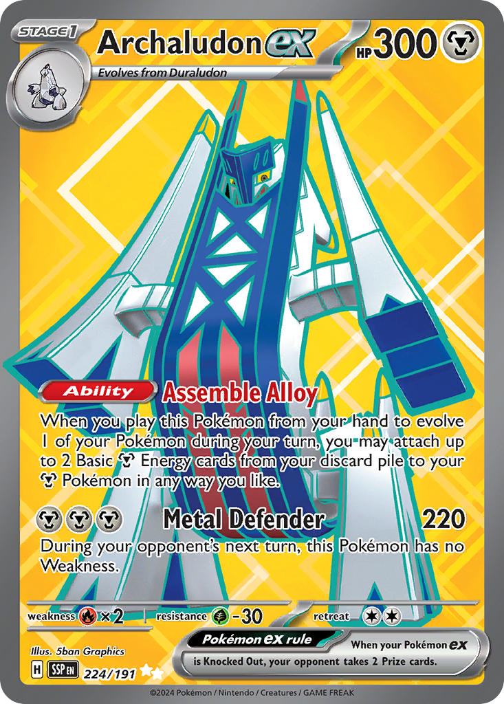 Archaludon EX 224/191 Ultra Rare Surging Sparks Pokémon card