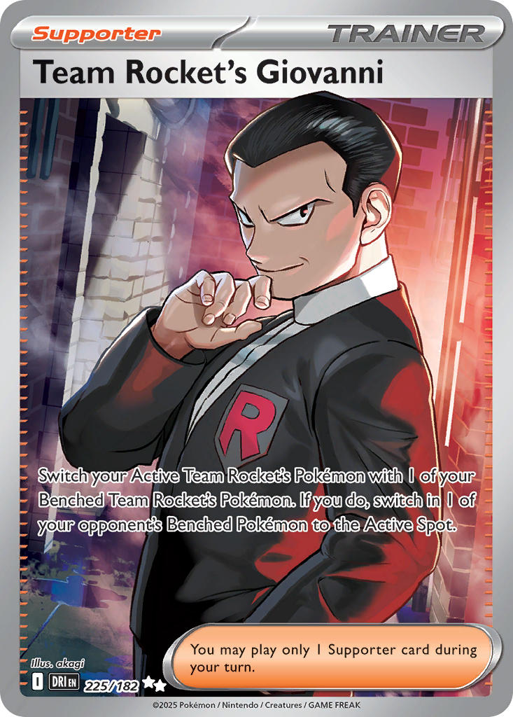 Team Rocket's Giovanni 225/182 Ultra Rare Destined Rivals Pokémon card