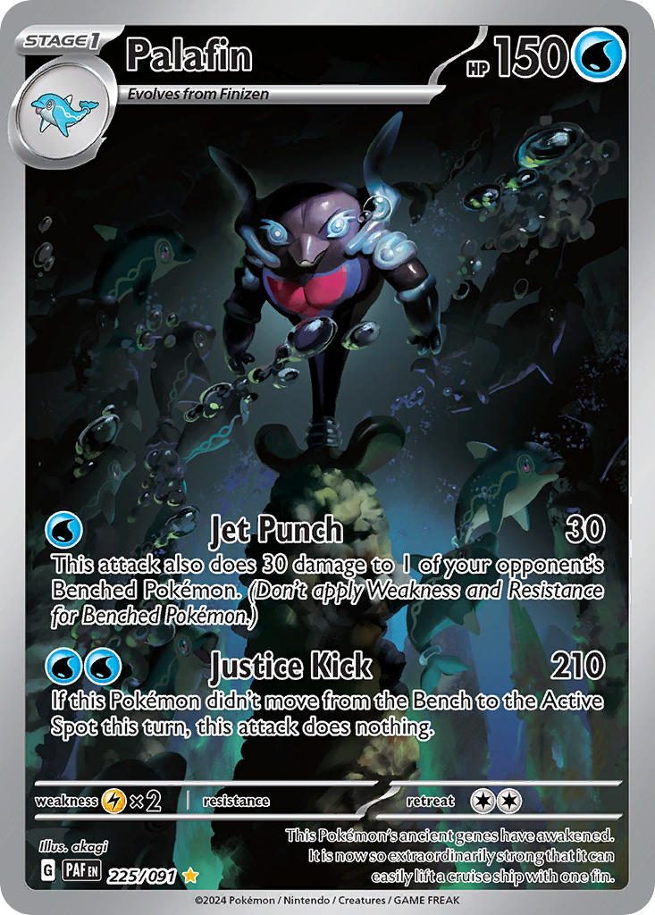 Palafin 225/091 Illustration Rare Paldean Fates Pokémon card